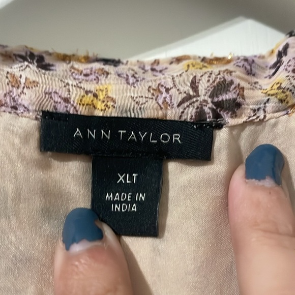 Ann Taylor Tan Cream Smocked Midi Dress - Picture 8 of 14